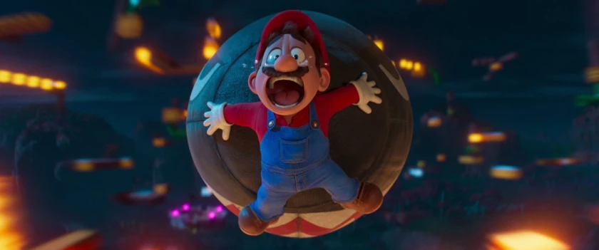 Mario va in una palla di cannone.
